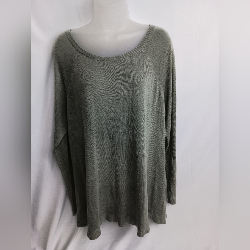 TORRID Light Green Crew Neck Pullover Long‎ Sleeve Sweater (#1,544)